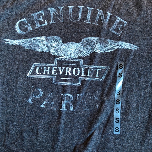 NEW Chevrolet Genuine Parts Eagle Logo Tee Shirt Small Gray Men’s - Picture 3 of 15